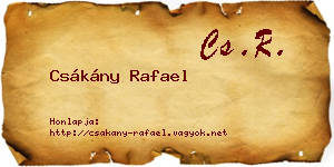 Csákány Rafael névjegykártya